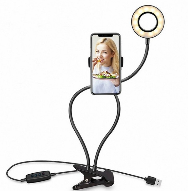 LED Selfie Ring Light for Live Adjustable Makeup Light-8cm Stand BapMagic