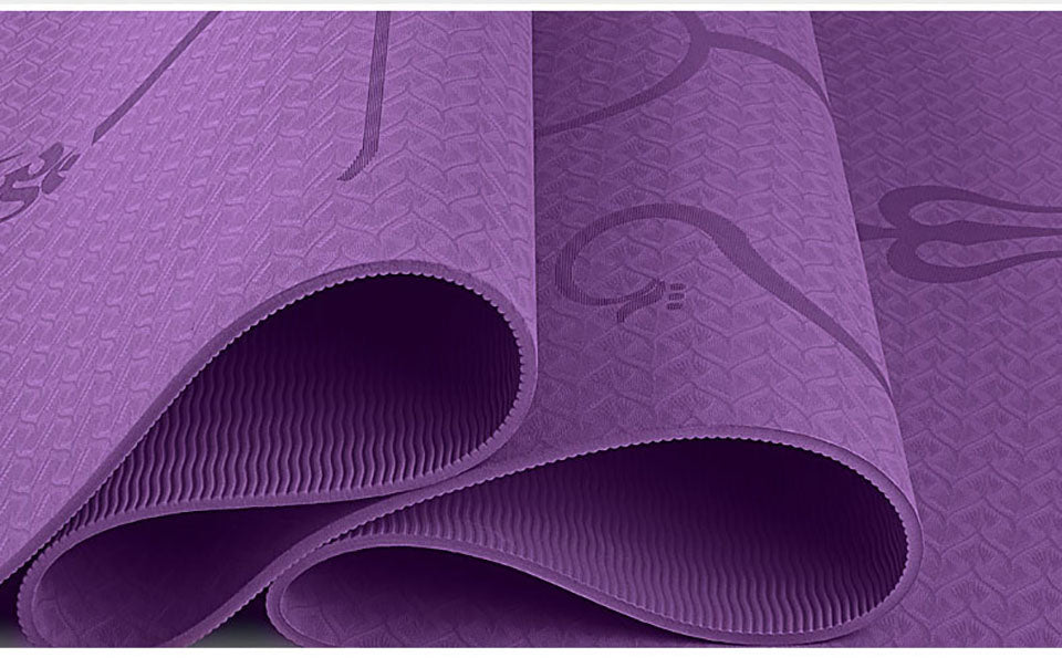 Non Slip TPE Yoga Mat Position Line Beginner BapMagic