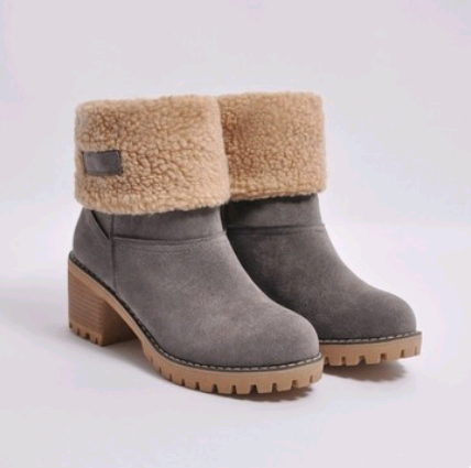 Mid-Tube Thick Heel Suede Snow Boots BapMagic