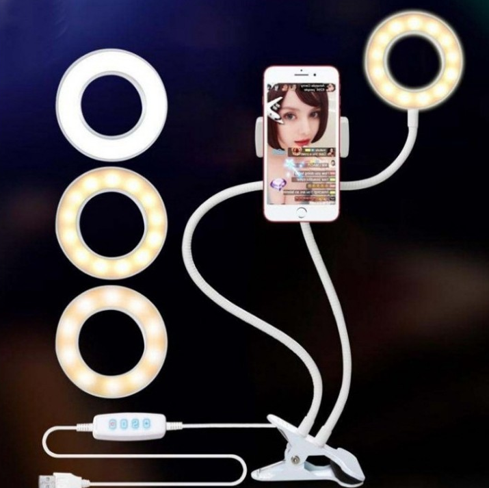 LED Selfie Ring Light for Live Adjustable Makeup Light-8cm Stand BapMagic