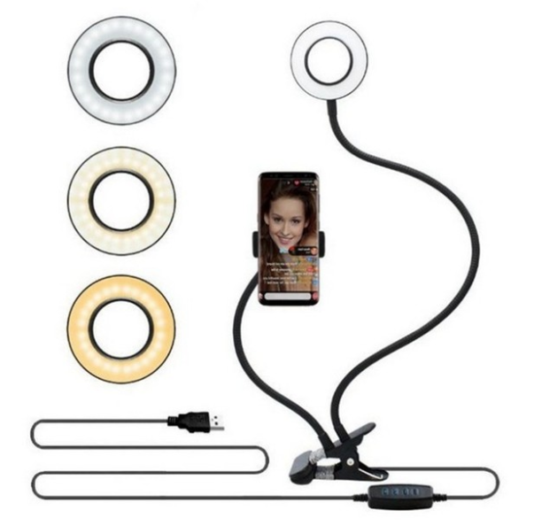 LED Selfie Ring Light for Live Adjustable Makeup Light-8cm Stand BapMagic