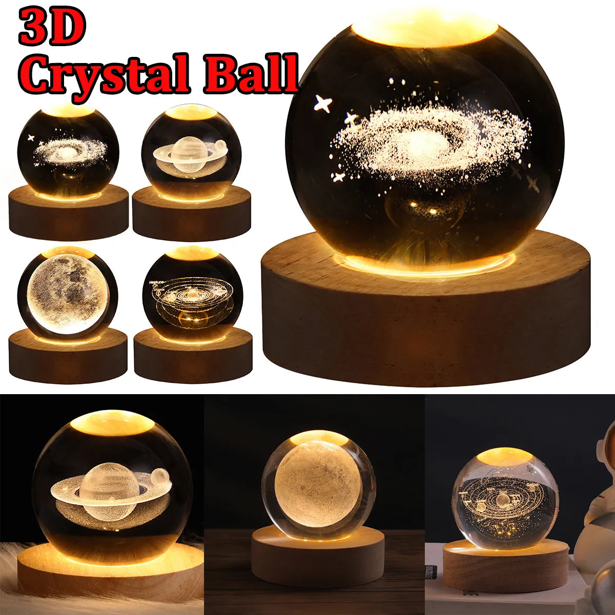 LED Night Light Galaxy Crystal Ball BapMagic