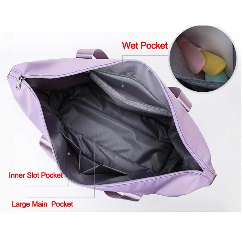 Foldable Storage Travel Bag Waterproof Large Capacity Gym Fitness Bag Weekender Overnight For Women BapMagic