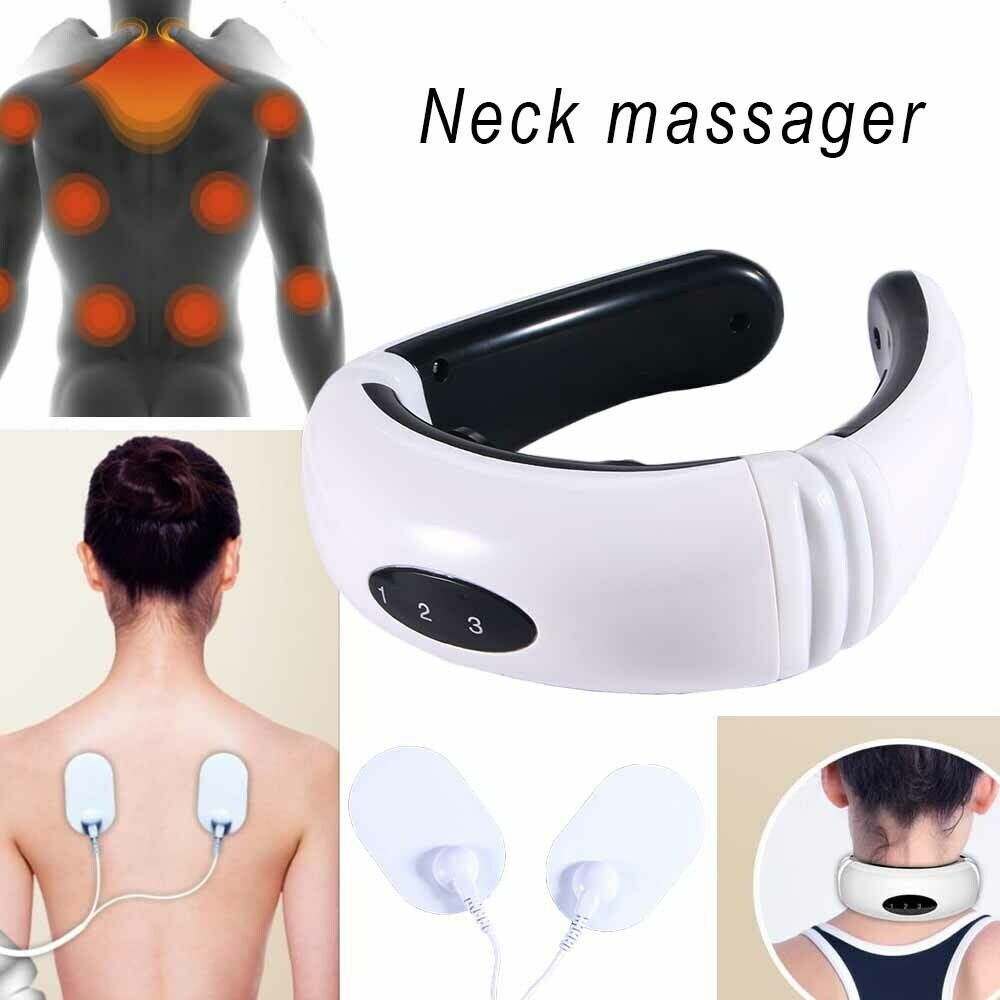 Electric Tens Unit Pulse Neck Massager Magnetic Pulse Therapy Vertebra Relax BapMagic