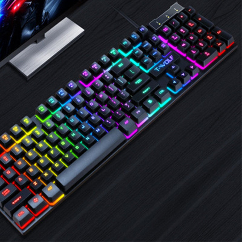 Gaming Usb Luminous Wired Keyboard Floating Manipulator BapMagic