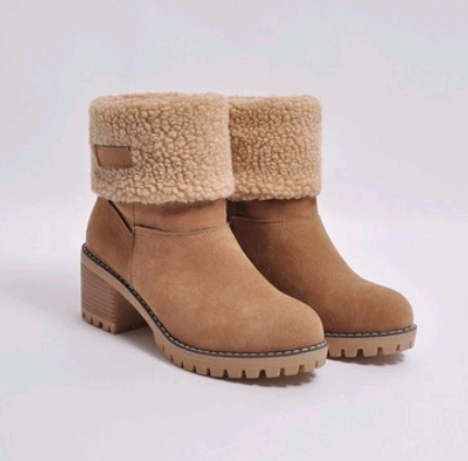 Mid-Tube Thick Heel Suede Snow Boots BapMagic