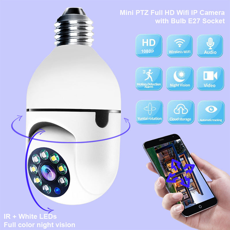 WiFi CAMERA 1080P Bulb 4X Zoom Camera E27 Home 5GWiFi Alarm Monitor BapMagic