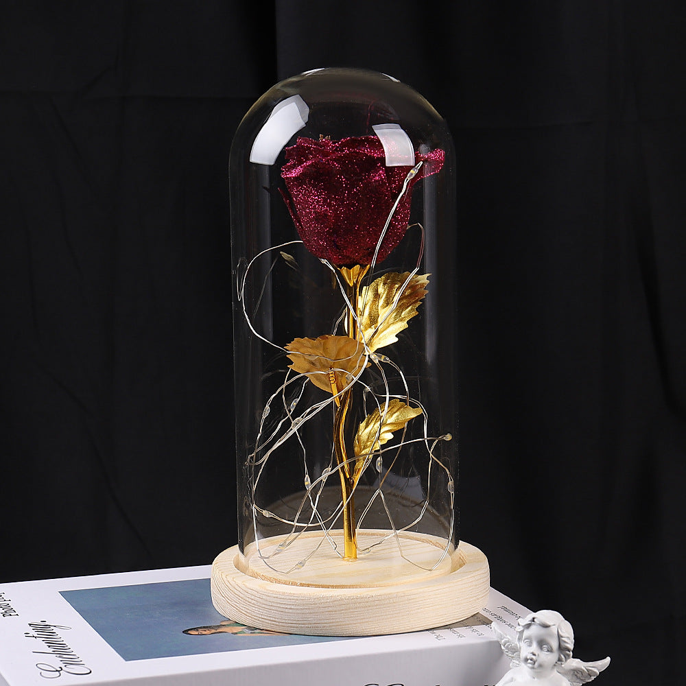 Eternal Rose Flowers LED Light In Glass BapMagic