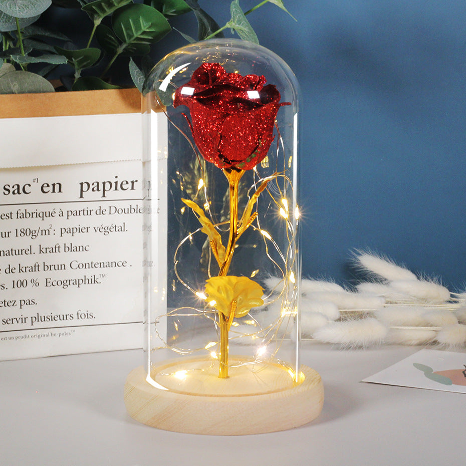 Eternal Rose Flowers LED Light In Glass BapMagic