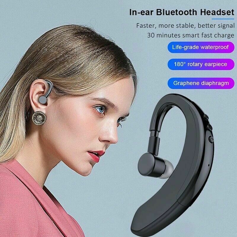 Bluetooth 5.0 Earpiece Driving Trucker Wireless Headset Earbuds Noise Cancelling BapMagic