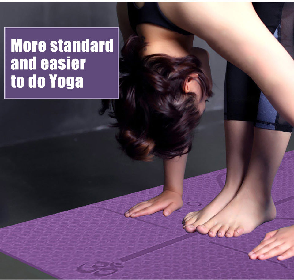 Non Slip TPE Yoga Mat Position Line Beginner BapMagic