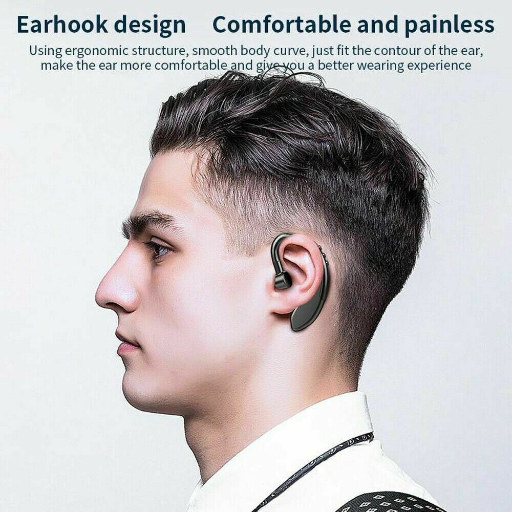 Bluetooth 5.0 Earpiece Driving Trucker Wireless Headset Earbuds Noise Cancelling BapMagic