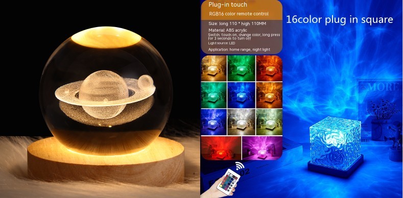 LED Water Ripple Ambient Night Light BapMagic