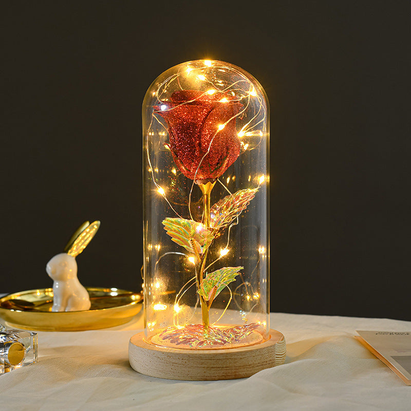 Eternal Rose Flowers LED Light In Glass BapMagic