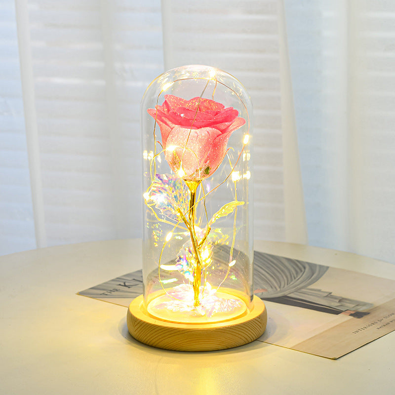 Eternal Rose Flowers LED Light In Glass BapMagic