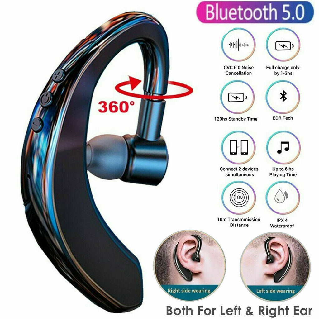 Bluetooth 5.0 Earpiece Driving Trucker Wireless Headset Earbuds Noise Cancelling BapMagic