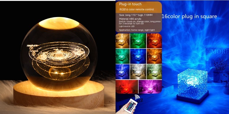 LED Water Ripple Ambient Night Light BapMagic