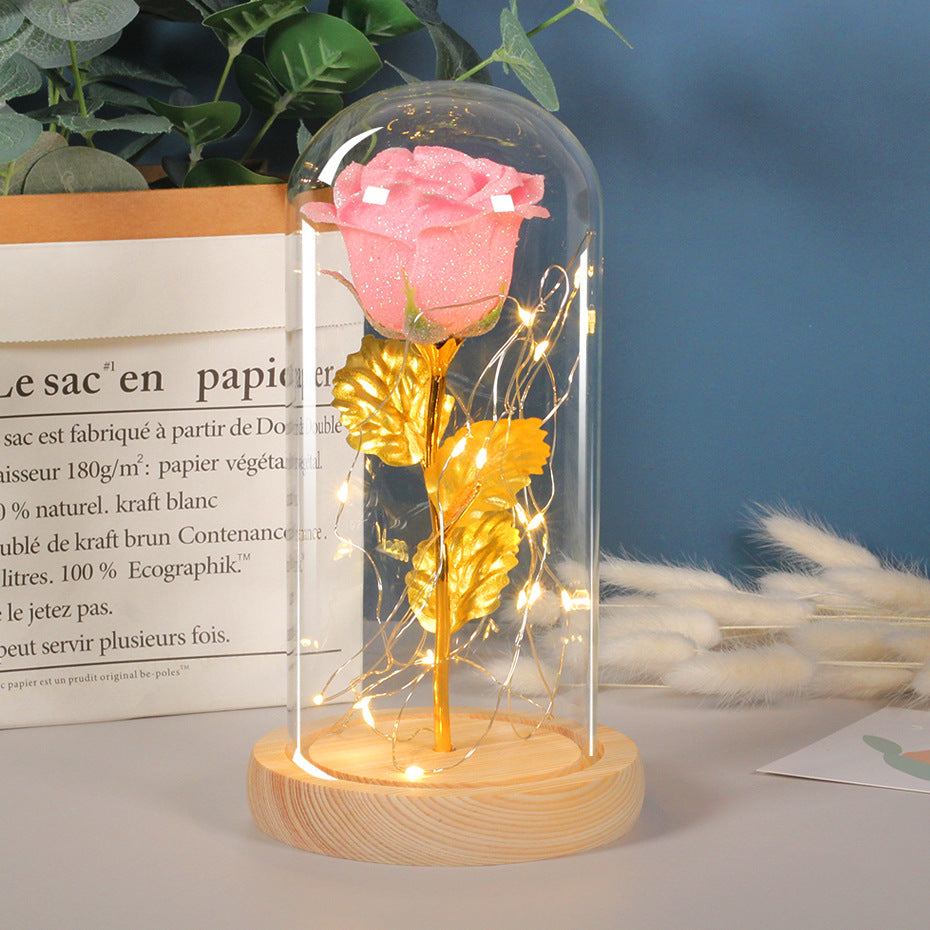 Eternal Rose Flowers LED Light In Glass BapMagic