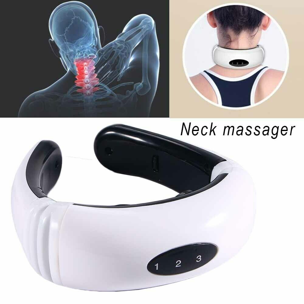 Electric Tens Unit Pulse Neck Massager Magnetic Pulse Therapy Vertebra Relax BapMagic