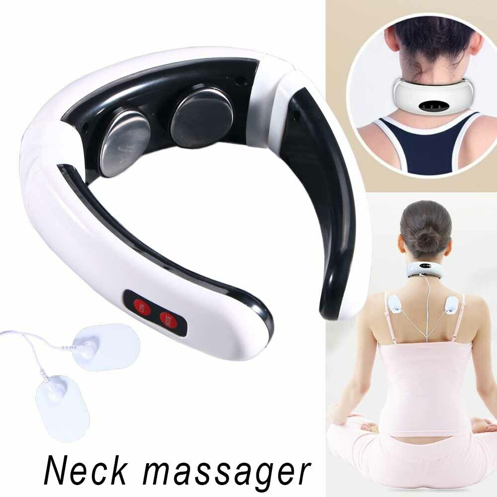 Electric Tens Unit Pulse Neck Massager Magnetic Pulse Therapy Vertebra Relax BapMagic